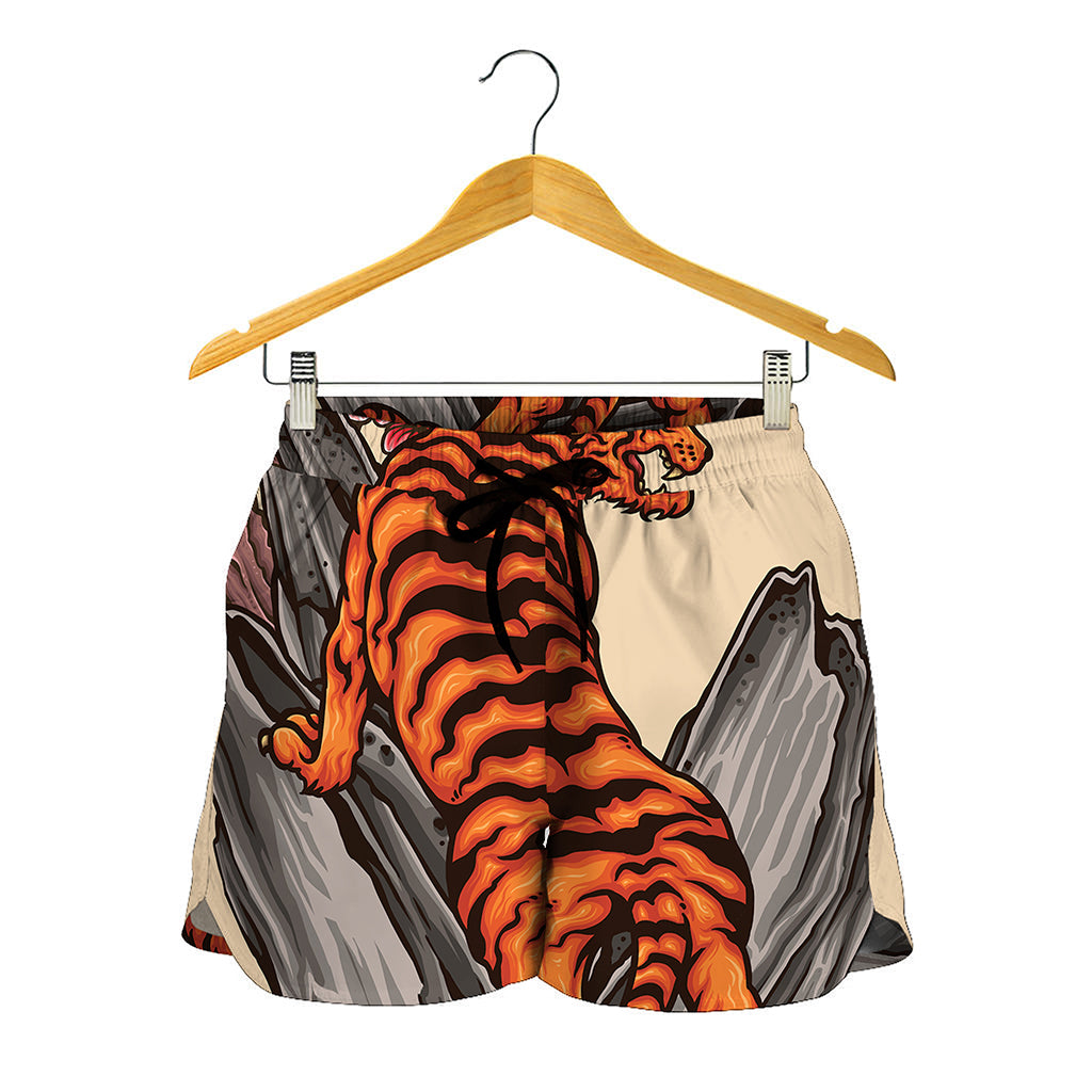 Japanese Tiger Tattoo Print Women's Shorts