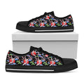 Japanese Traditional Pattern Print Black Low Top Sneakers