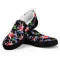 Japanese Traditional Pattern Print Black Slip On Sneakers