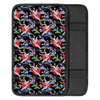 Japanese Traditional Pattern Print Car Center Console Cover