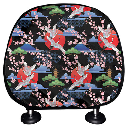 Japanese Traditional Pattern Print Car Headrest Covers