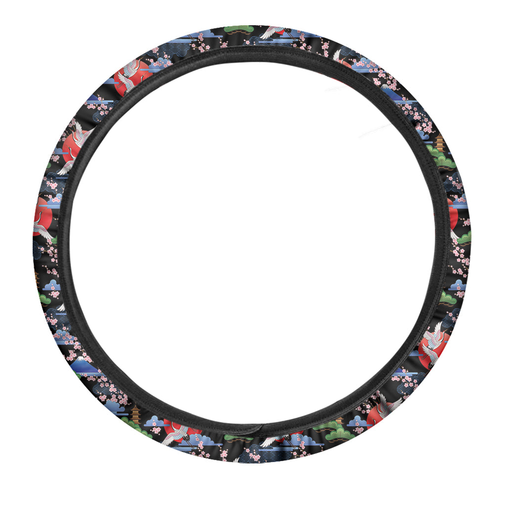 Japanese Traditional Pattern Print Car Steering Wheel Cover
