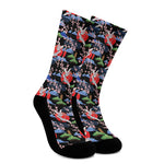 Japanese Traditional Pattern Print Crew Socks