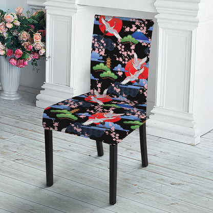 Japanese Traditional Pattern Print Dining Chair Slipcover