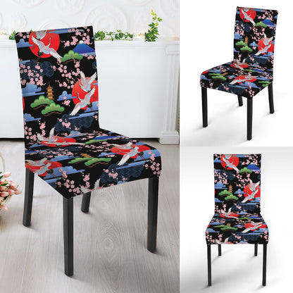 Japanese Traditional Pattern Print Dining Chair Slipcover