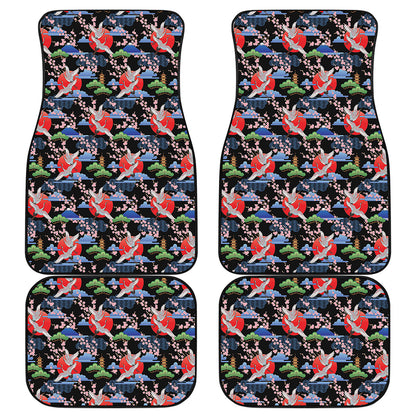 Japanese Traditional Pattern Print Front and Back Car Floor Mats