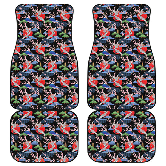 Japanese Traditional Pattern Print Front and Back Car Floor Mats