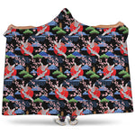 Japanese Traditional Pattern Print Hooded Blanket