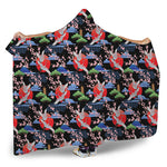 Japanese Traditional Pattern Print Hooded Blanket