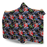 Japanese Traditional Pattern Print Hooded Blanket