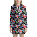 Japanese Traditional Pattern Print Hoodie Dress