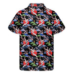 Japanese Traditional Pattern Print Men's Short Sleeve Shirt