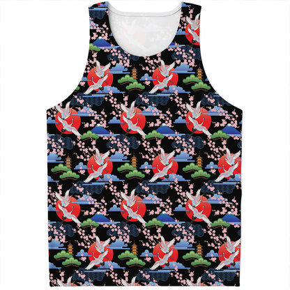 Japanese Traditional Pattern Print Men's Tank Top