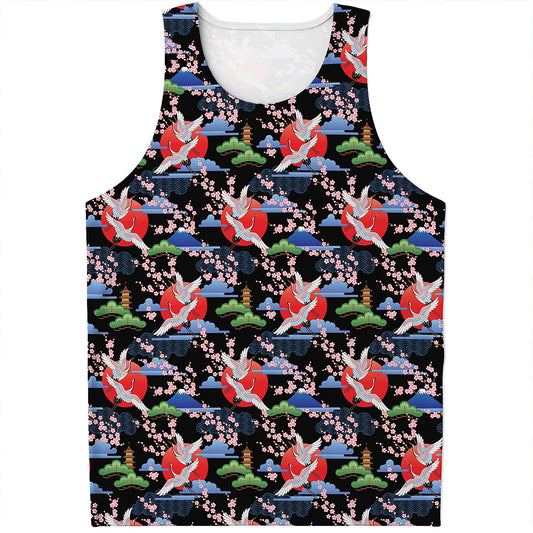 Japanese Traditional Pattern Print Men's Tank Top