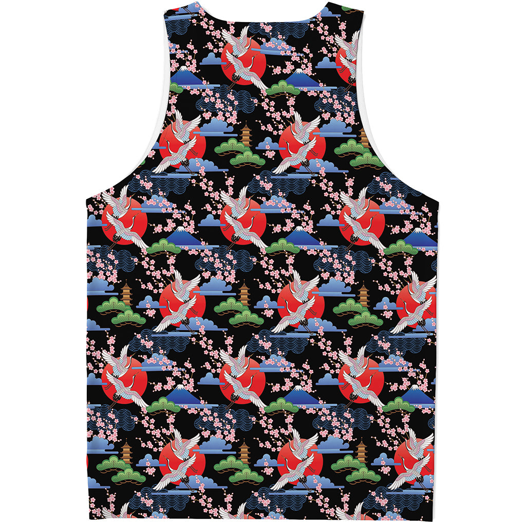 Japanese Traditional Pattern Print Men's Tank Top