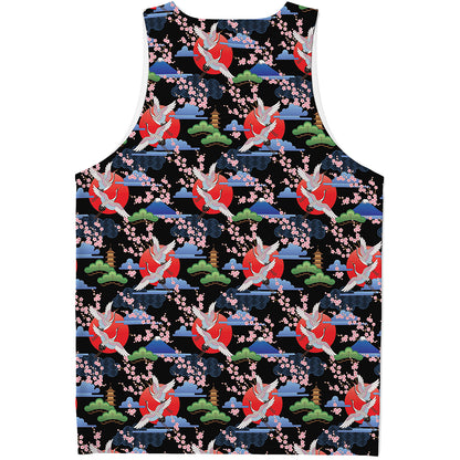 Japanese Traditional Pattern Print Men's Tank Top