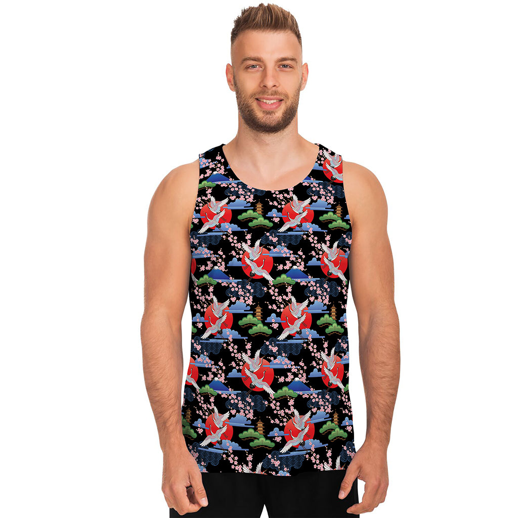Japanese Traditional Pattern Print Men's Tank Top