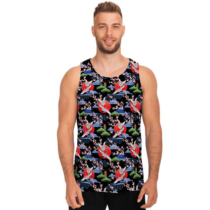 Japanese Traditional Pattern Print Men's Tank Top
