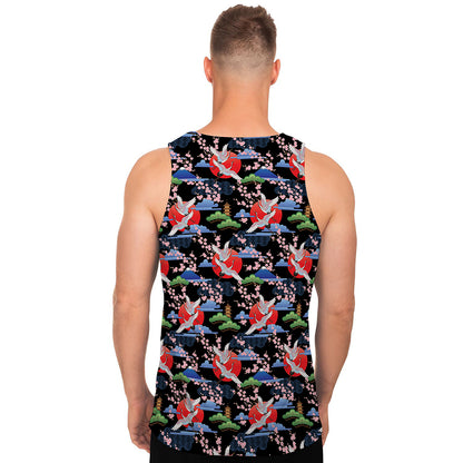 Japanese Traditional Pattern Print Men's Tank Top