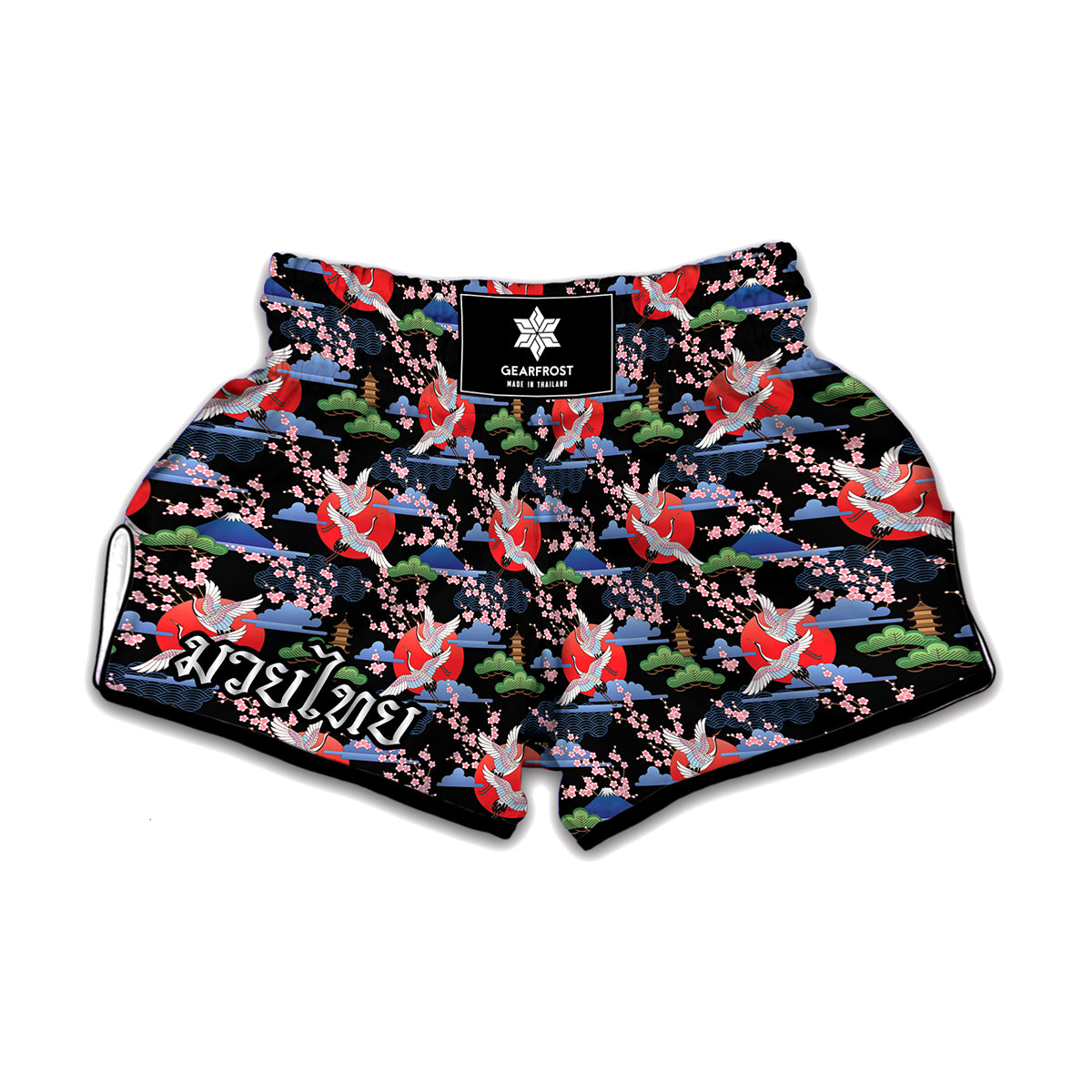 Japanese Traditional Pattern Print Muay Thai Boxing Shorts