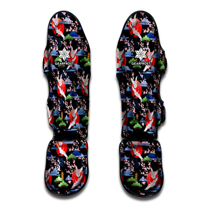 Japanese Traditional Pattern Print Muay Thai Shin Guard