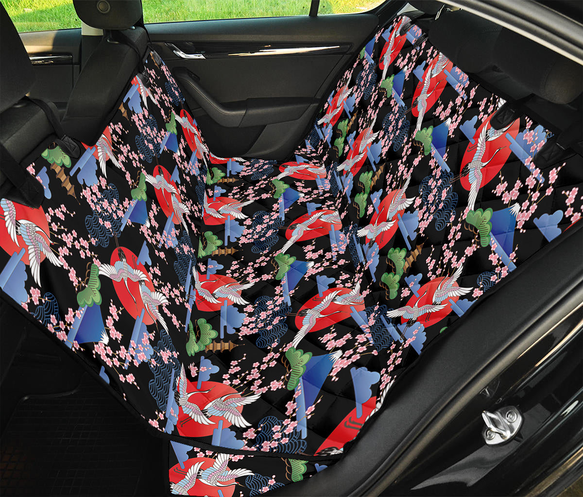 Japanese Traditional Pattern Print Pet Car Back Seat Cover
