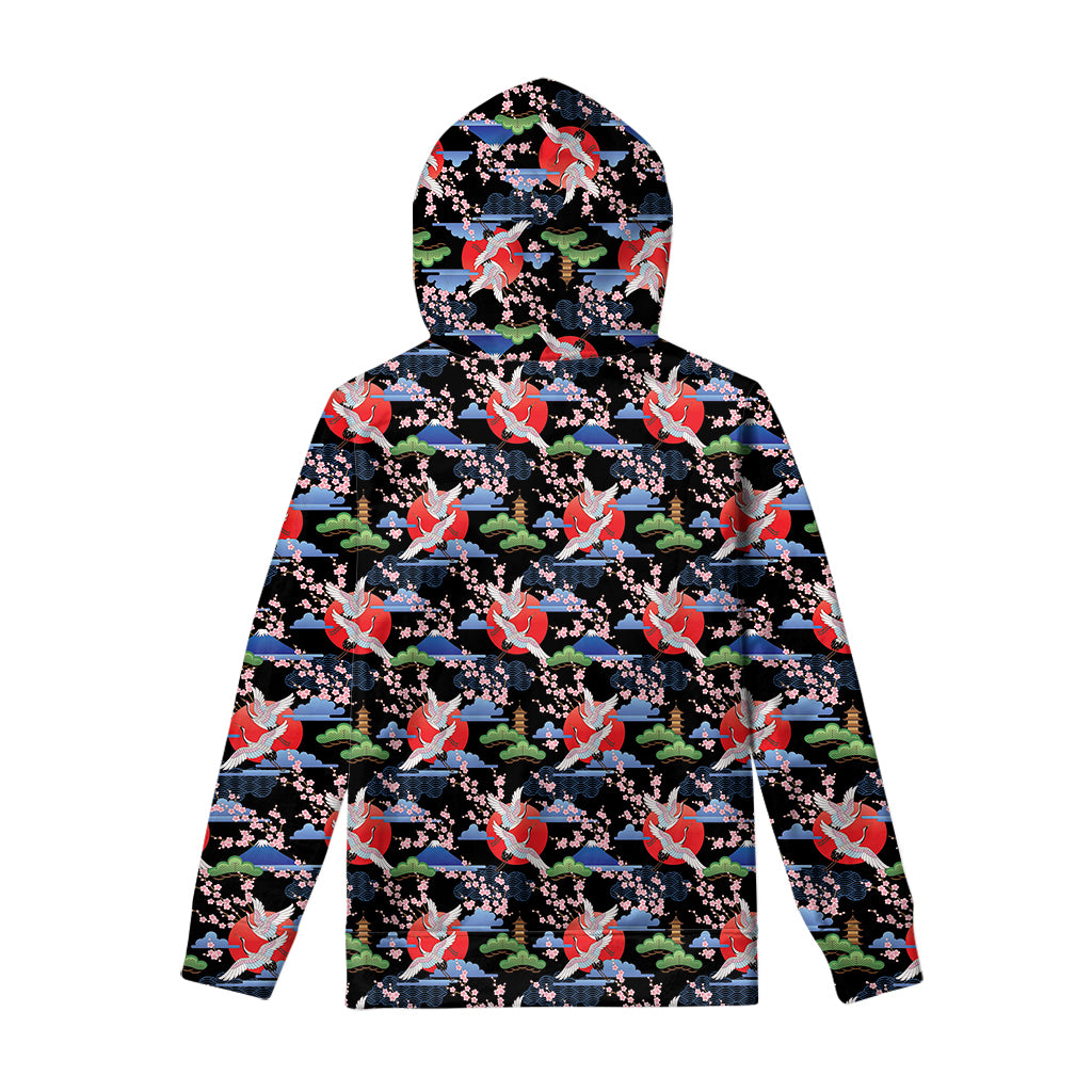 Japanese Traditional Pattern Print Pullover Hoodie
