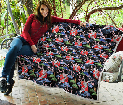 Japanese Traditional Pattern Print Quilt