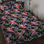 Japanese Traditional Pattern Print Quilt Bed Set