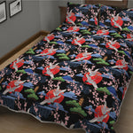 Japanese Traditional Pattern Print Quilt Bed Set