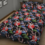 Japanese Traditional Pattern Print Quilt Bed Set