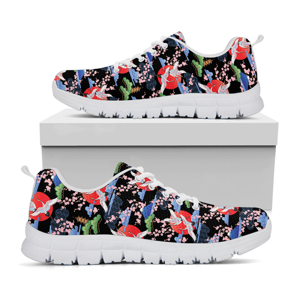 Japanese Traditional Pattern Print White Sneakers