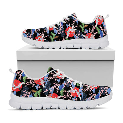 Japanese Traditional Pattern Print White Sneakers