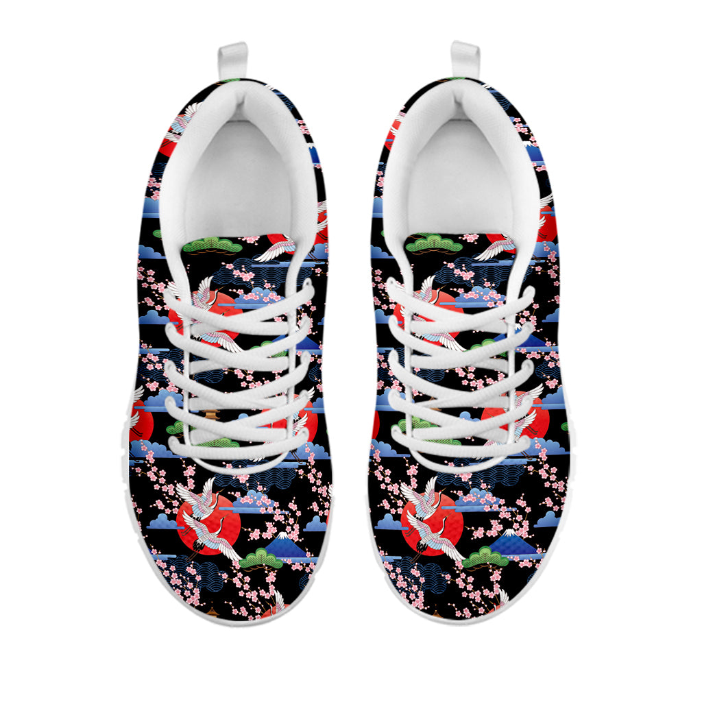 Japanese Traditional Pattern Print White Sneakers