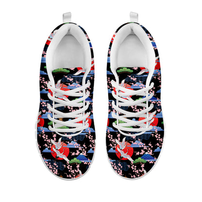 Japanese Traditional Pattern Print White Sneakers