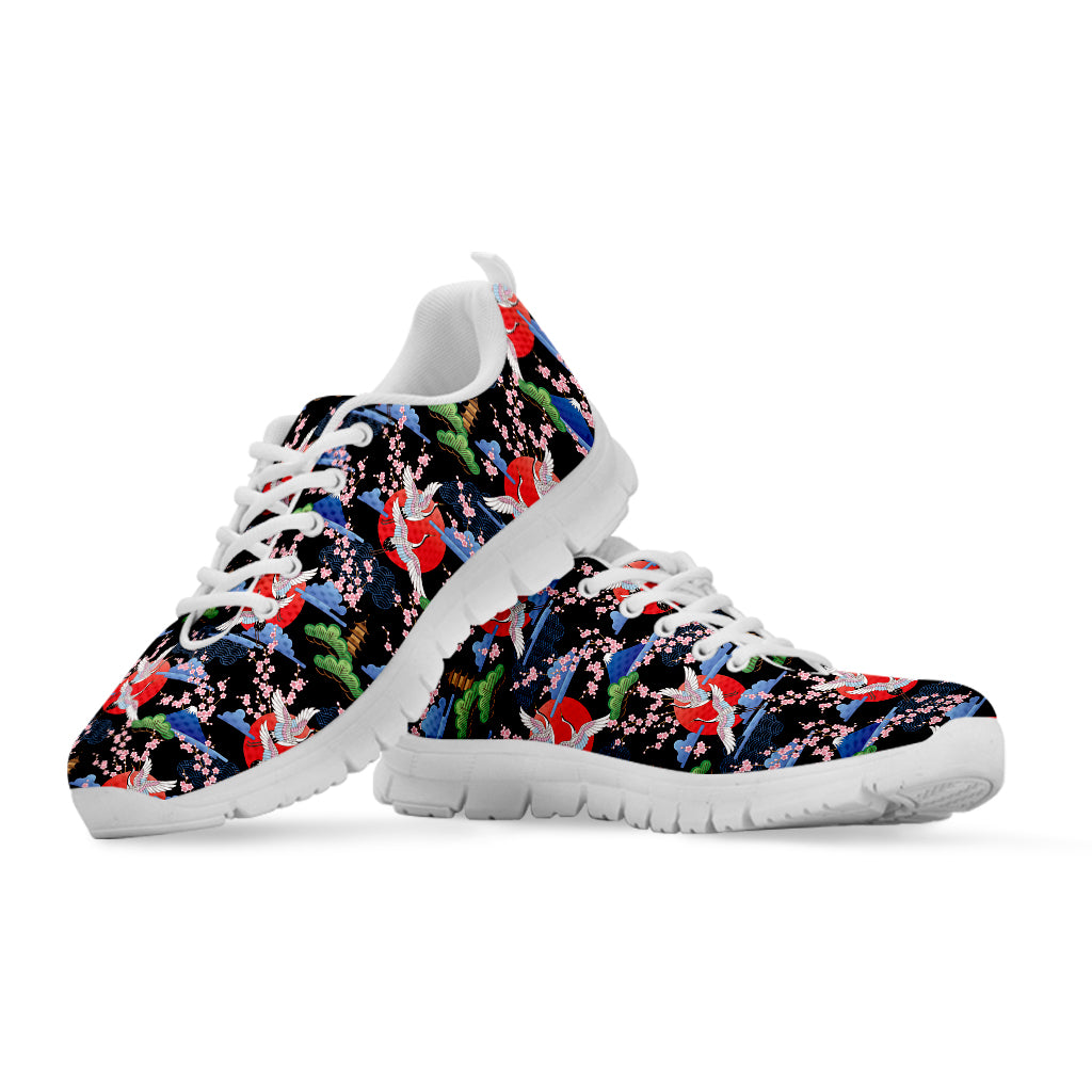 Japanese Traditional Pattern Print White Sneakers