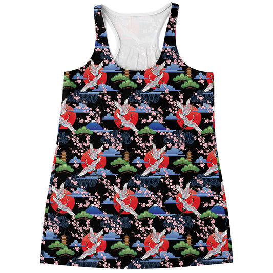 Japanese Traditional Pattern Print Women's Racerback Tank Top