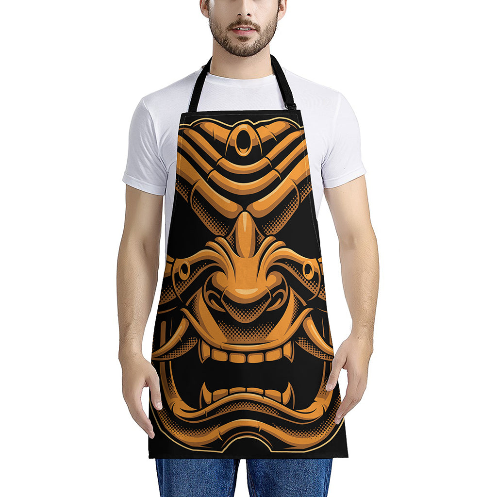 Japanese Warrior Mask Print Apron