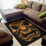 Japanese Warrior Mask Print Area Rug