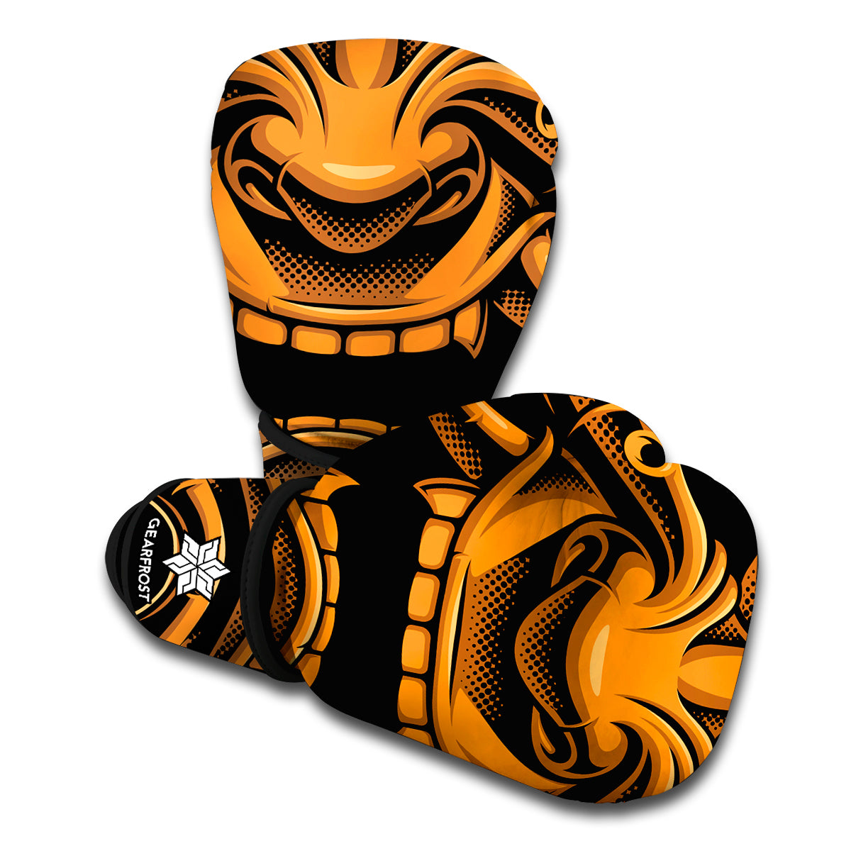 Japanese Warrior Mask Print Boxing Gloves
