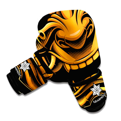 Japanese Warrior Mask Print Boxing Gloves