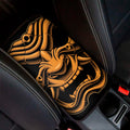 Japanese Warrior Mask Print Car Center Console Cover