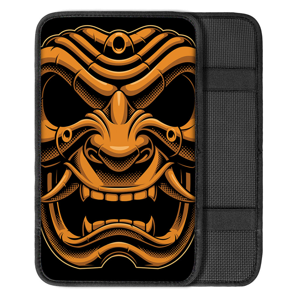 Japanese Warrior Mask Print Car Center Console Cover