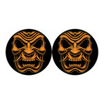 Japanese Warrior Mask Print Car Coasters