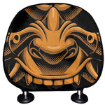 Japanese Warrior Mask Print Car Headrest Covers