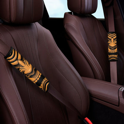Japanese Warrior Mask Print Car Seat Belt Covers