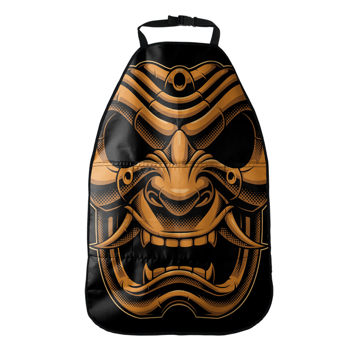 Japanese Warrior Mask Print Car Seat Organizers