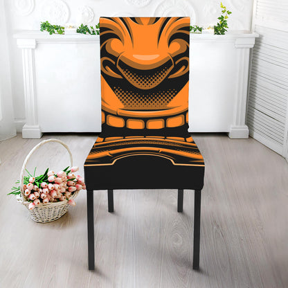 Japanese Warrior Mask Print Dining Chair Slipcover