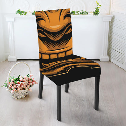 Japanese Warrior Mask Print Dining Chair Slipcover