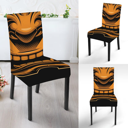 Japanese Warrior Mask Print Dining Chair Slipcover